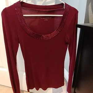 Express Purple scoop neck long sleeve